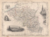 BELGIUM & Luxembourg. Antwerp & Waterloo views. TALLIS/RAPKIN c1851 old map
