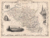 BELGIUM/Luxembourg. Antwerp Waterloo. Trimmed Coloured. TALLIS/RAPKIN c1851 map