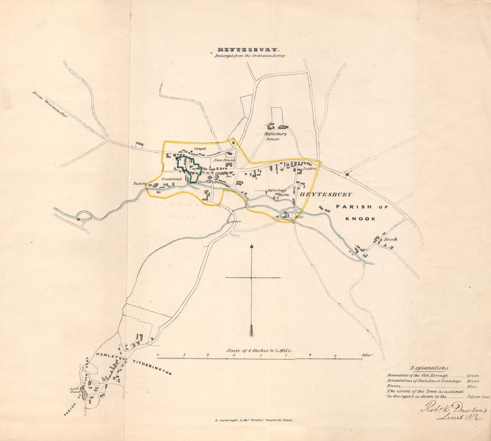 HEYTESBURY borough/town plan. REFORM ACT Tytherington Wiltshire. DAWSON 1832 map