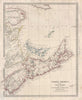 NOVA SCOTIA New Brunswick Quebec Prince Edward's Island. Canada. SDUK 1846 map