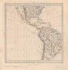 AMERICAS. Gnomonic Projection. Texas Republic borders. Mexico USA. SDUK 1846 map