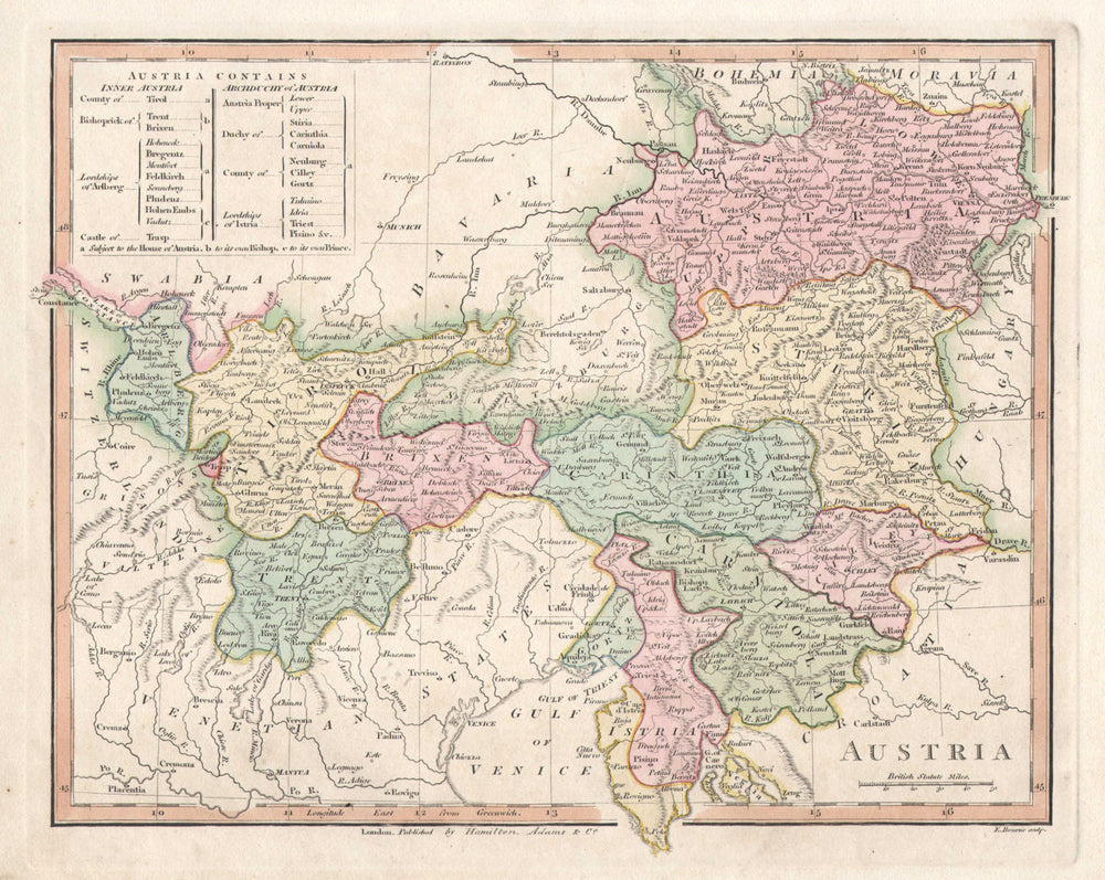 "Austria" by Robert WILKINSON. Archduchy & Inner Austria 1831 old antique map