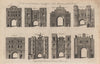LONDON CITY GATES. Moorgate Aldgate Bishopsgate Cripplegate Ludgate &c 1776