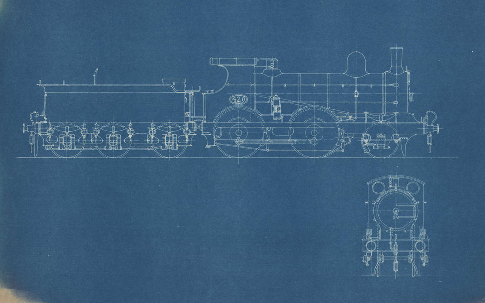 Holden E4 (GER T26) 2-4-0 Locomotive 420. Great Eastern Railway c1891 print