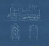 2-4-0 Locomotive section engineering drawing blueprint (1) c1900 old
