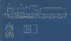 0-6-0 Locomotive section engineering drawing blueprint (2) c1890 old