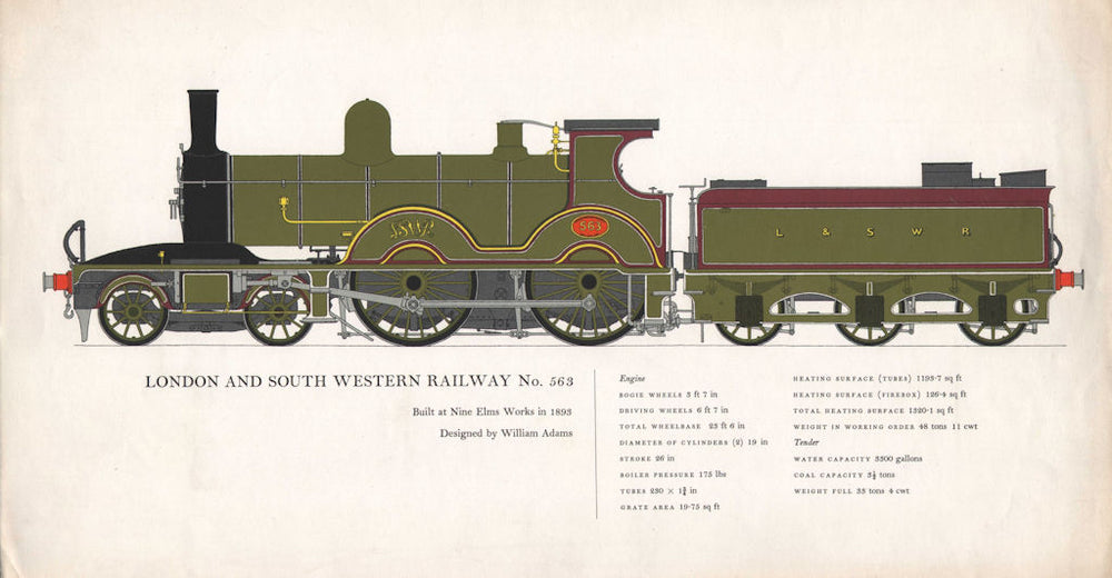 London & South Western Railway locomotive No 563. Adams. Nine Elms 1893 1958
