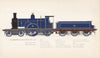 Caledonian Railway locomotive #123. 1886 Neilson & Co 1958 old vintage print
