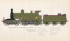 London & South Western Railway locomotive #563 Nine Elms 1893 Adams 1958 print