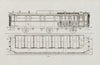 Railway corridor passenger carriage. Engineering drawing design plan c1930
