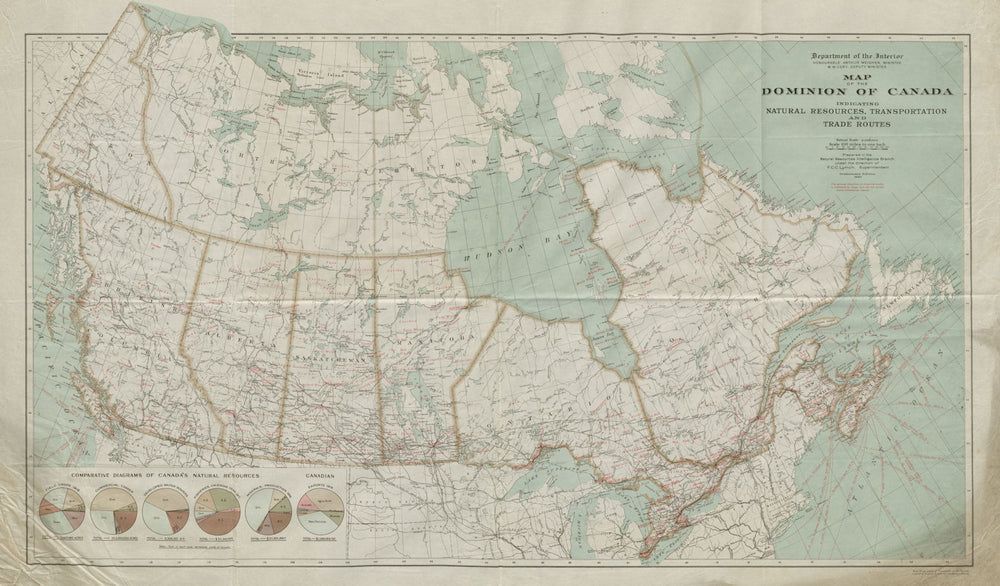 Dominion of Canada. Natural resources transport & trade routes 1920 old map