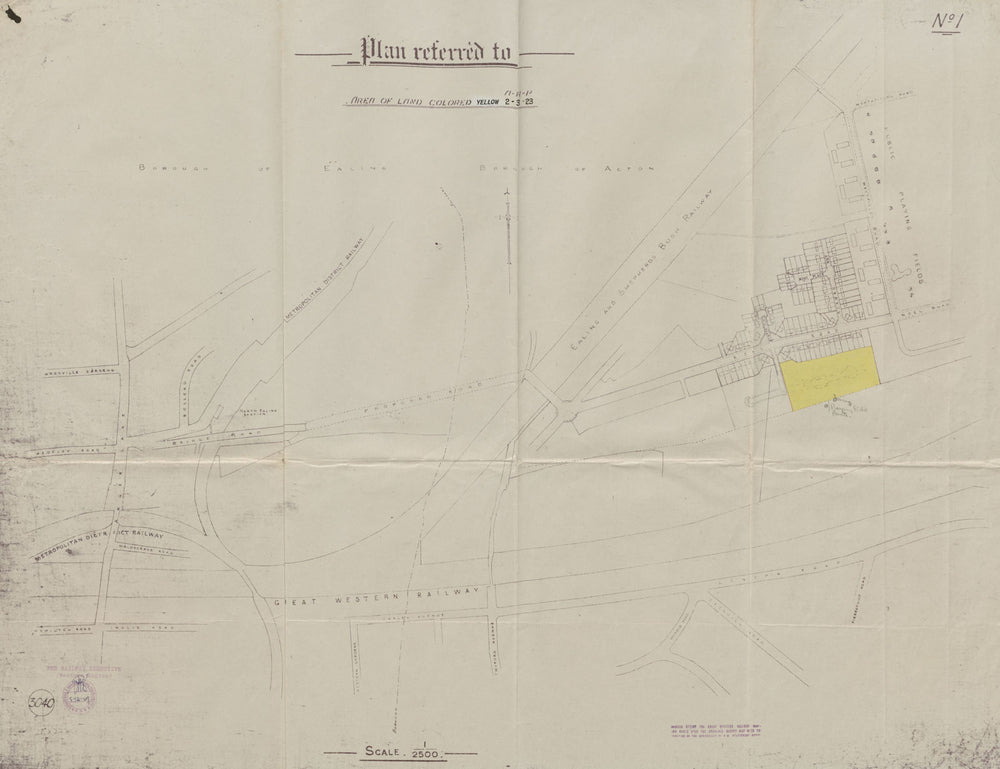 North Ealing - West Acton GWR. Queen's Drive Noel Rd Westfields Road c1926 map