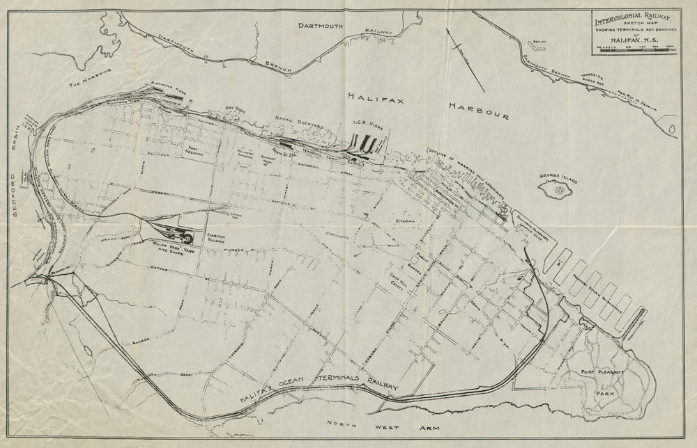 Halifax, Nova Scotia. Intercolonial Railway. Terminals & branches c1916 map