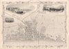 Decorative antique town plan of BRIGHTON by Tallis, Rapkin & Bibby c1850 map
