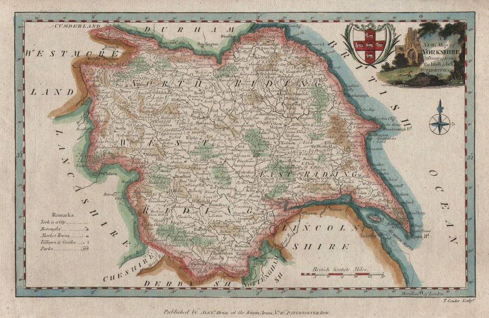 A new map of Yorkshire drawn from the latest & best authorities. CONDER c1784