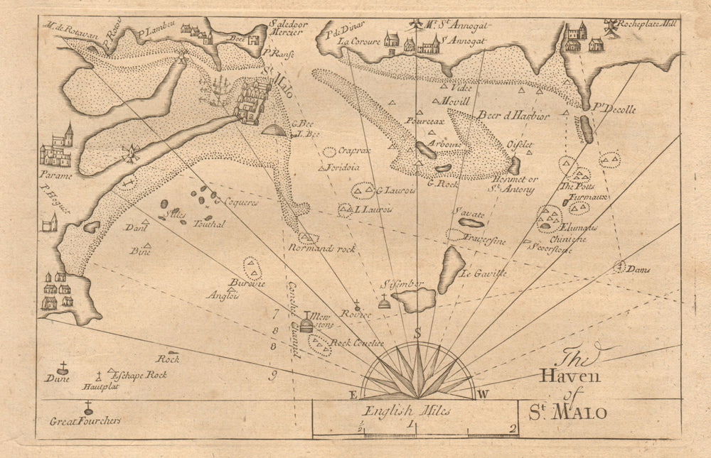 "The haven of St. Malo". Dinard Saint-Enogat. MOUNT & PAGE sea chart 1749 map