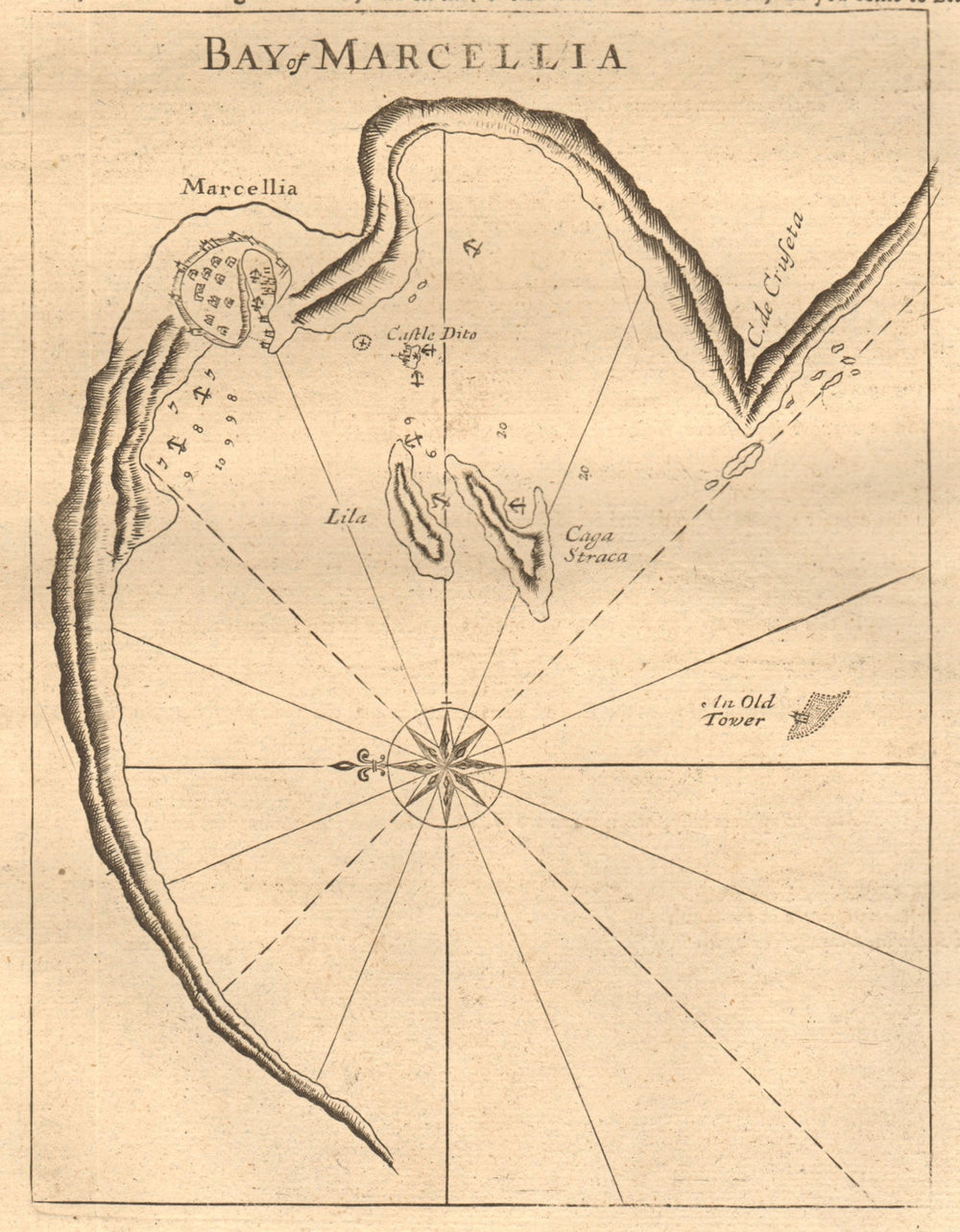 "Bay of Marcellia". Marseilles. Chateau d'If &c. MOUNT & PAGE sea chart 1747 map