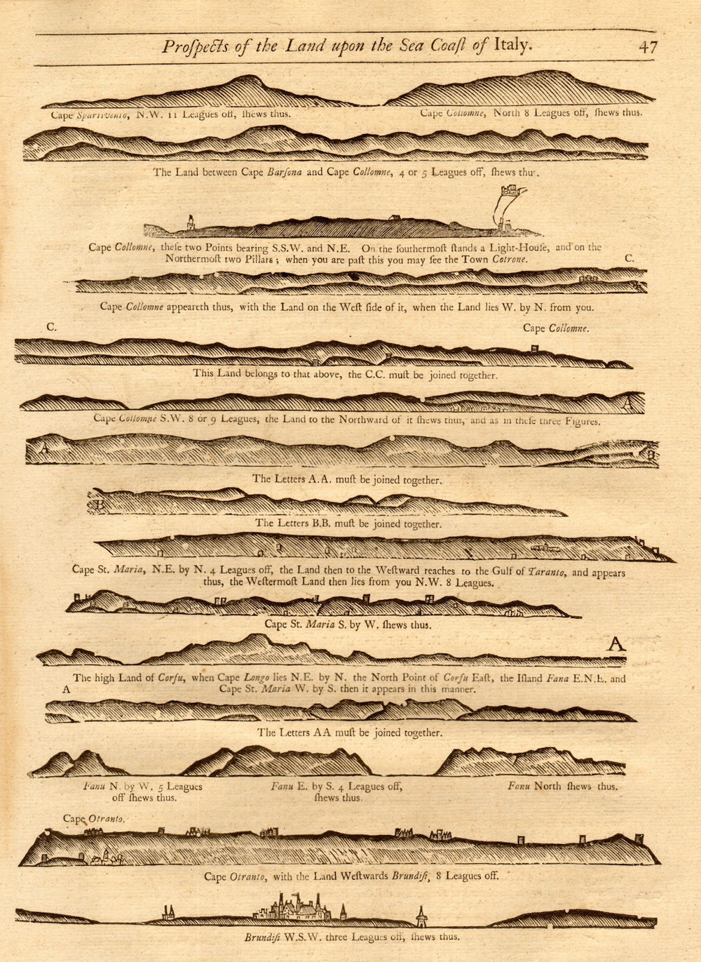  1747 old antique vintage map plan chart