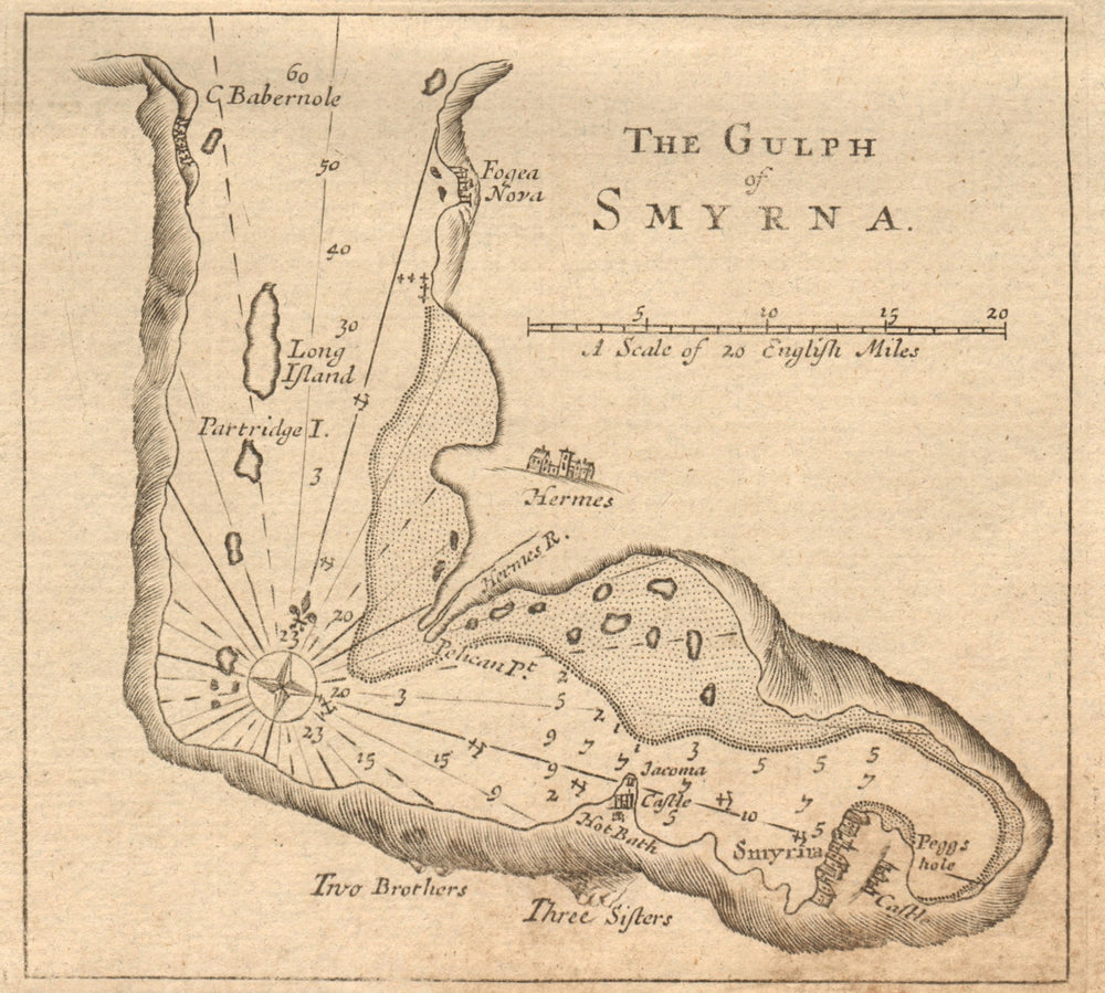 "The Gulph of Smyrna". Gulf of Izmir, Turkey. MOUNT & PAGE sea chart 1747 map