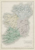 Ireland showing provinces & railways by SIDNEY HALL 1856 old antique map chart