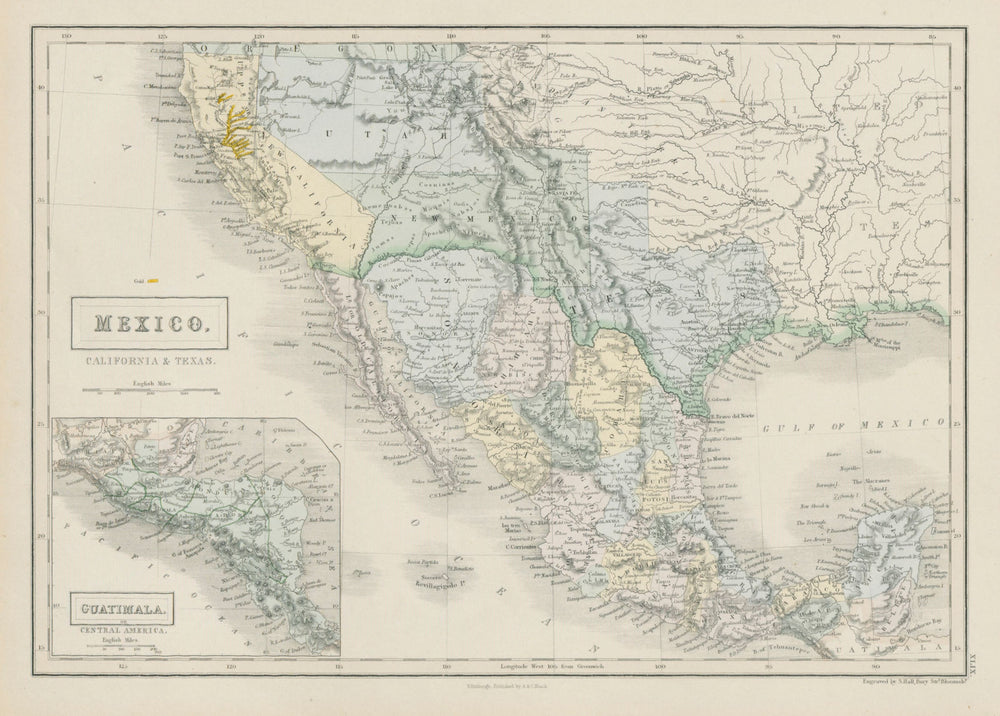 Mexico, California & Texas. CA Gold rush districts. Utah & NM Territory 1856 map