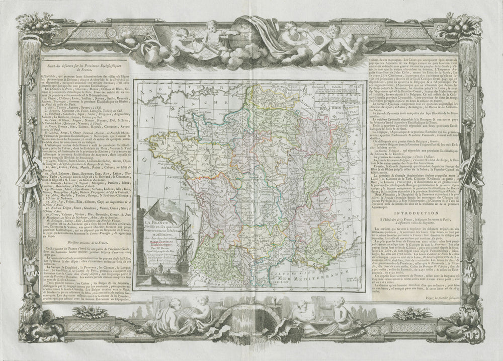"La France… par Provinces Ecclésiastiques". DESNOS/DE LA TOUR 1771 old map