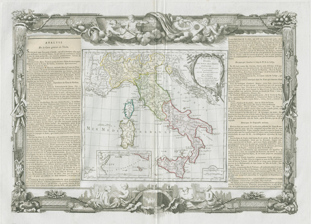 "L'Italie, divisée en tous ses Etats". Italy. DESNOS/DE LA TOUR 1771 old map