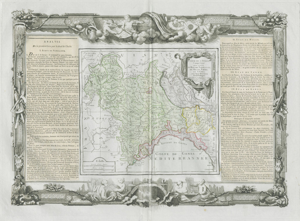 "Partie de l'Italie…" Milan Parme Génes Italy Savoie. DESNOS/DE LA TOUR 1771 map