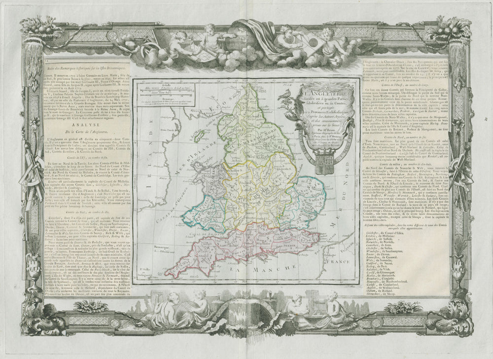 "L'Angleterre divisée en 5 grandes parties". England. DESNOS/DE LA TOUR 1771 map