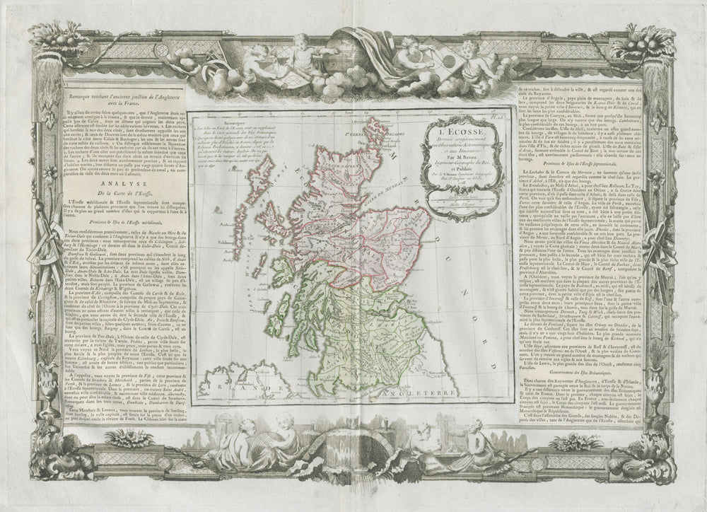 "L'Ecosse". Scotland. DESNOS/DE LA TOUR 1771 old antique map plan chart