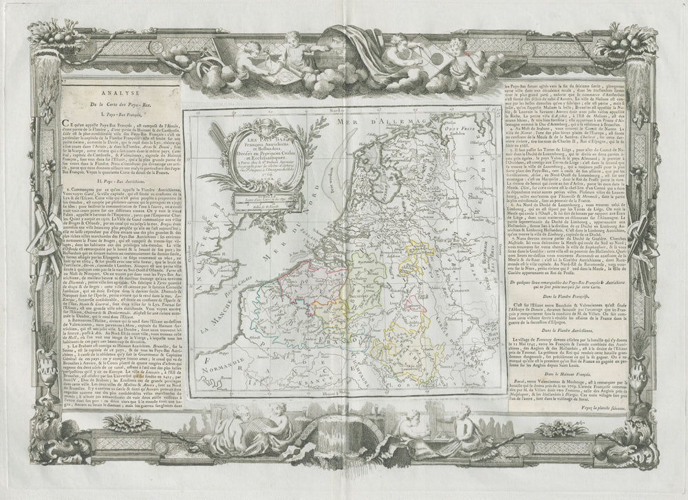 "Les Pays Bas François, Autrichiens…". Belgium. DESNOS/DE LA TOUR 1771 old map