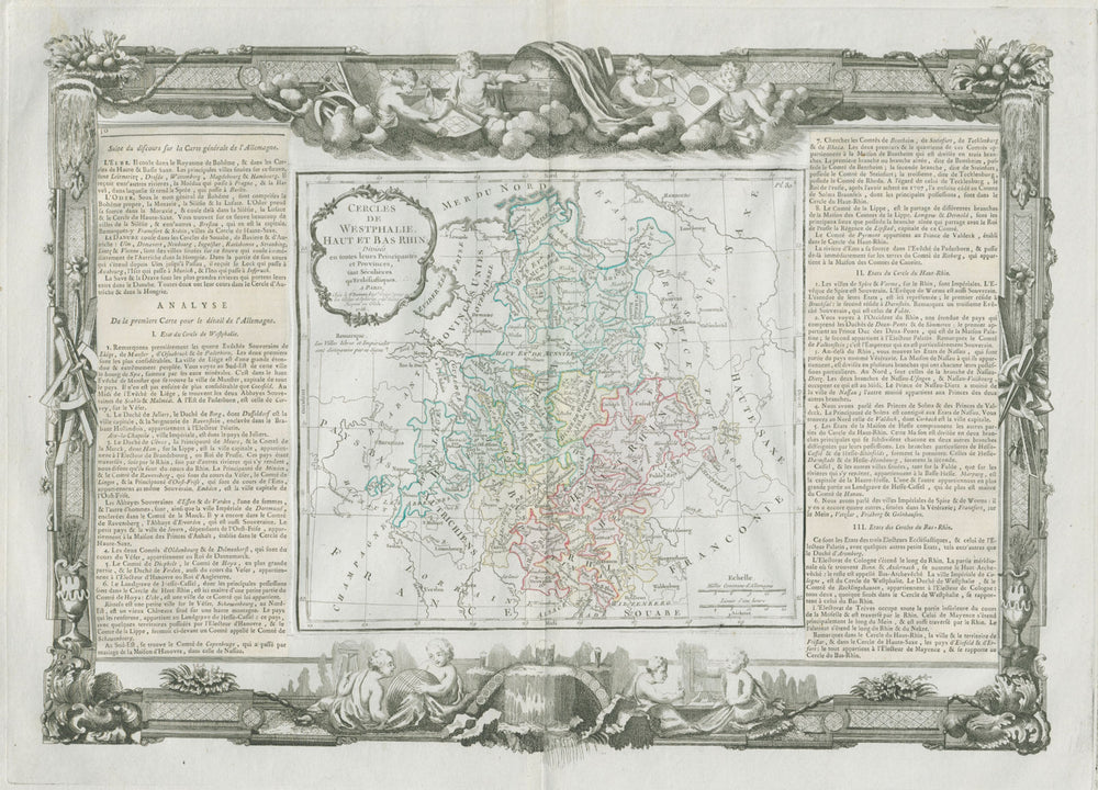 "Cercles de Westphalie, Haut et Bas Rhin". Germany. DESNOS/DE LA TOUR 1771 map