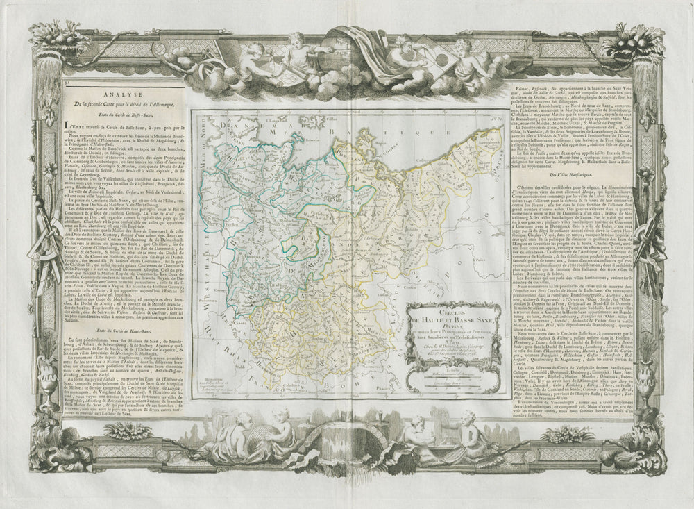 "Cercles de Haute et Basse Saxe" Lower & Upper Saxony DESNOS/DE LA TOUR 1771 map