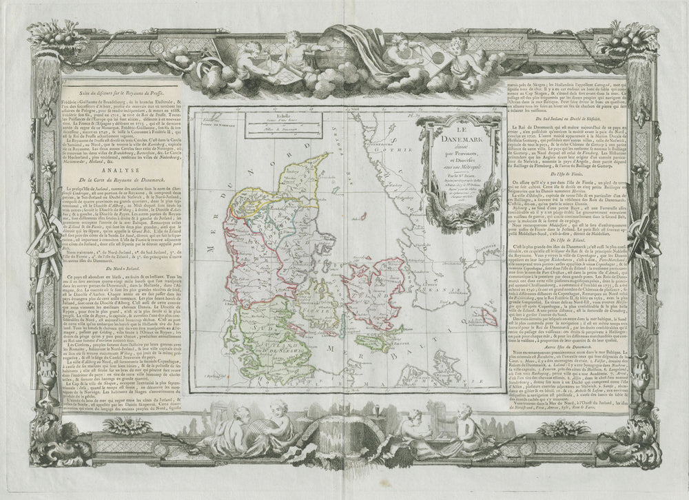"Le Danemark divisé par provinces…". Denmark. DESNOS/DE LA TOUR 1771 old map