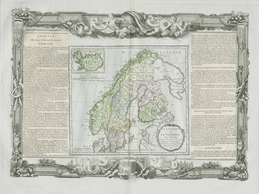 "La Suéde et la Norwége avec I'Islande". Scandinavia. DESNOS/DE LA TOUR 1771 map