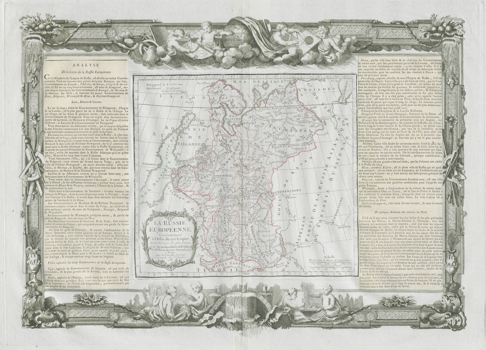 "La Russie Européenne". Russia in Europe. DESNOS/DE LA TOUR 1771 old map