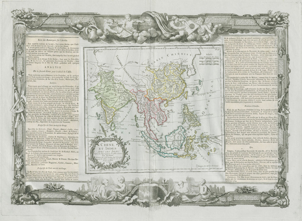 Chine et Indes avec les Isles. South Asia India China DESNOS/DE LA TOUR 1771 map