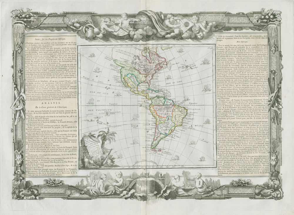 "L'Amérique dressée…" North & South Americas. DESNOS/DE LA TOUR 1771 old map