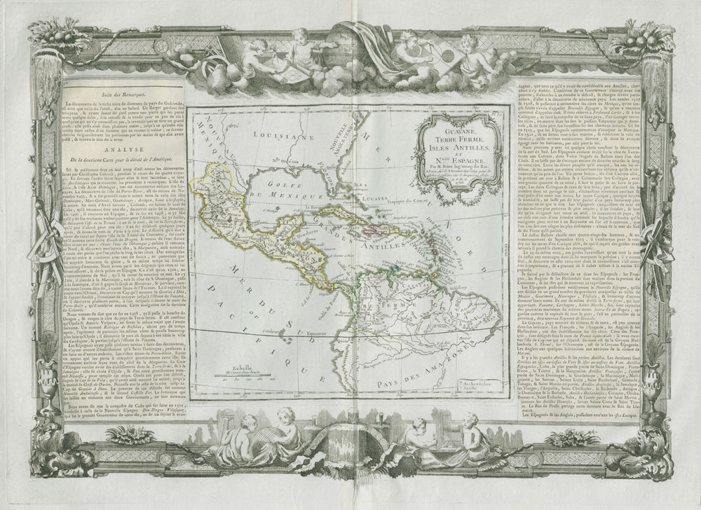 Guayane, Terre Ferme, Isles Antilles et Nlle Espagne. DESNOS/DE LA TOUR 1771 map