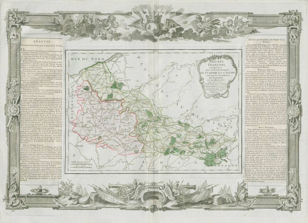 "Pays-Bas François, comprenant… Flandre et d'Artois". DESNOS/DE LA TOUR 1771 map