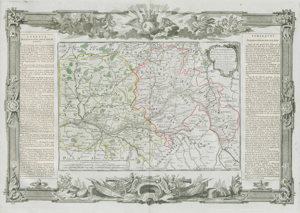 Orléanois, Touraine, Maine, Anjou & Saumurois. Loire. DESNOS/DE LA TOUR 1771 map