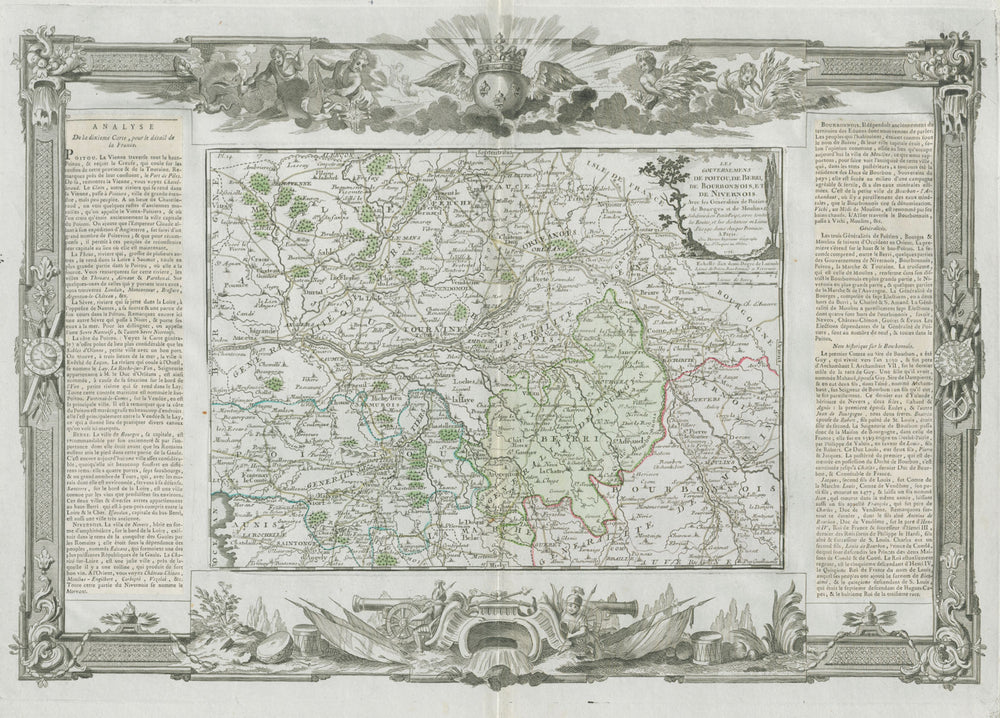 Poitou, Berri, Bourbonnois & Nivernois. Pays / Loire. DESNOS/DE LA TOUR 1771 map