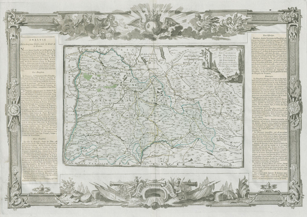 "Gouvernement de Dauphiné et Généralité de Grenoble". DESNOS/DE LA TOUR 1771 map