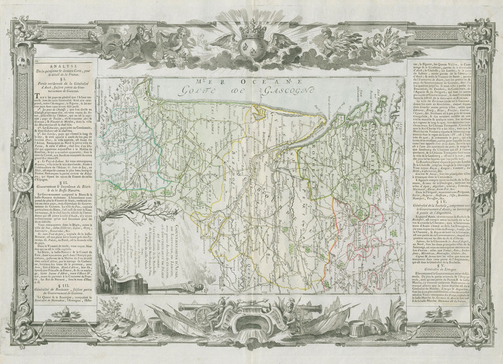 "Gouvernemens d'Aunis, de Saintonge…" Aquitaine. DESNOS/DE LA TOUR 1771 map
