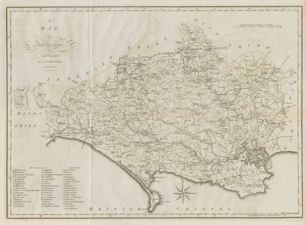 "A map of Dorsetshire from the best authorities". County map. CARY 1789