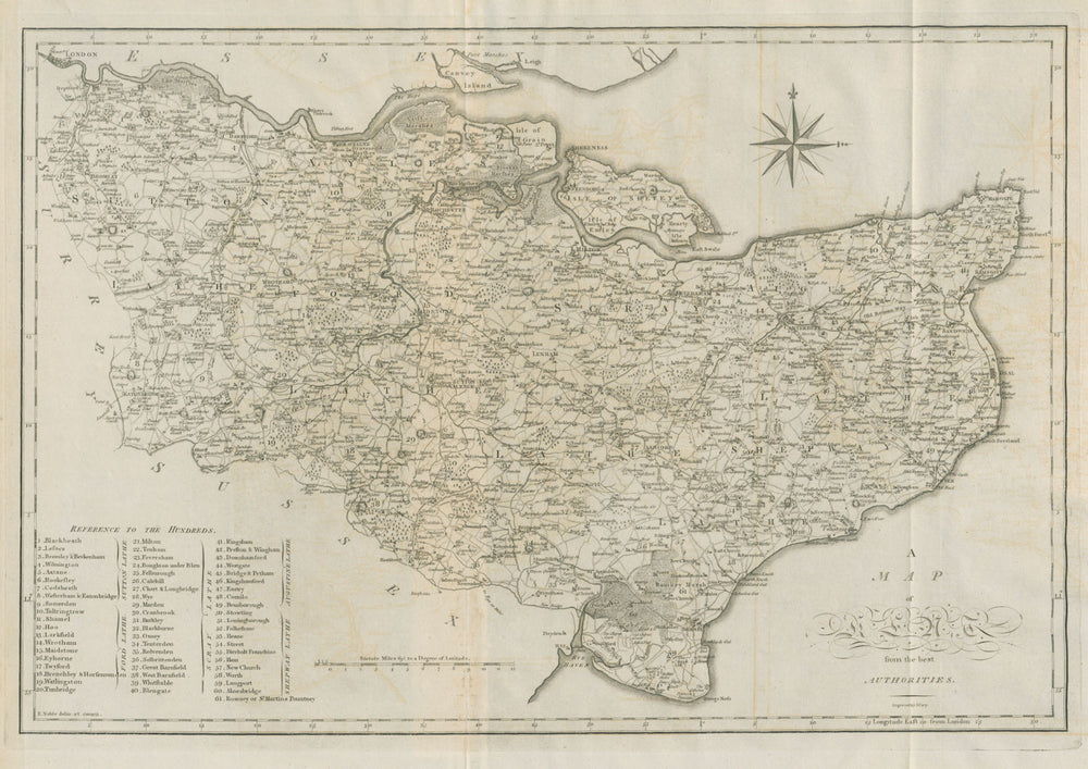"A map of Kent from the best authorities". County map. CARY 1789 old