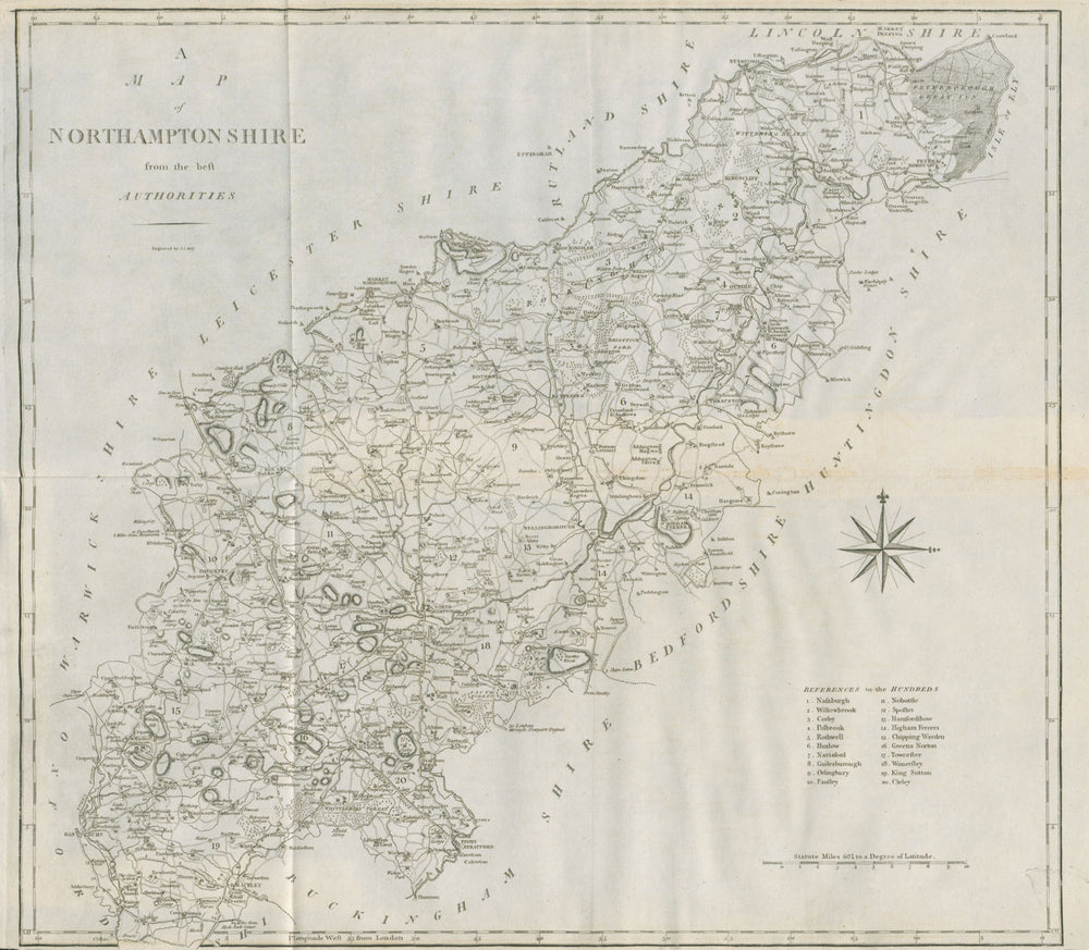 "A map of Northamptonshire from the best authorities". County map. CARY 1789