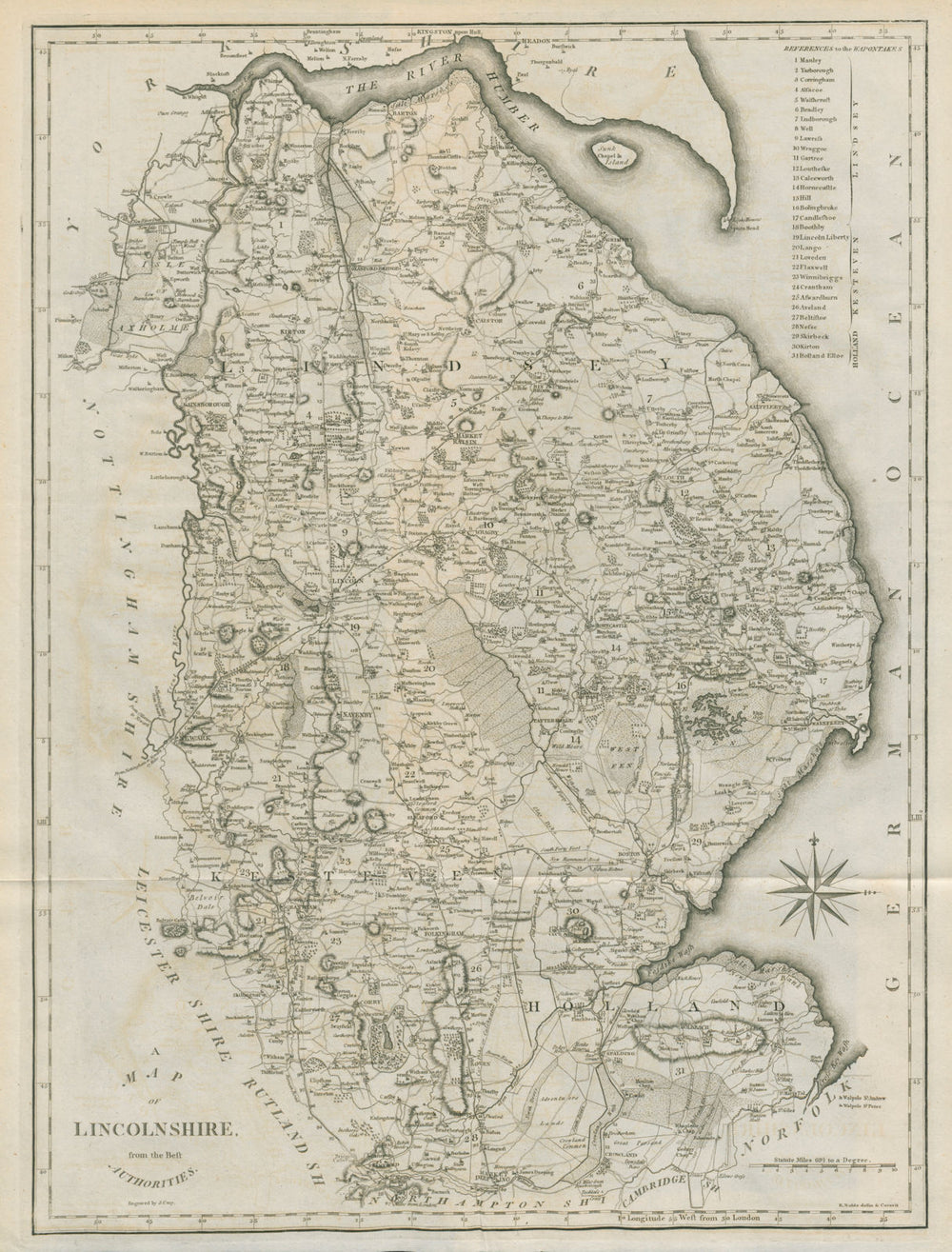 "A map of Lincolnshire from the best authorities". County map. CARY 1789