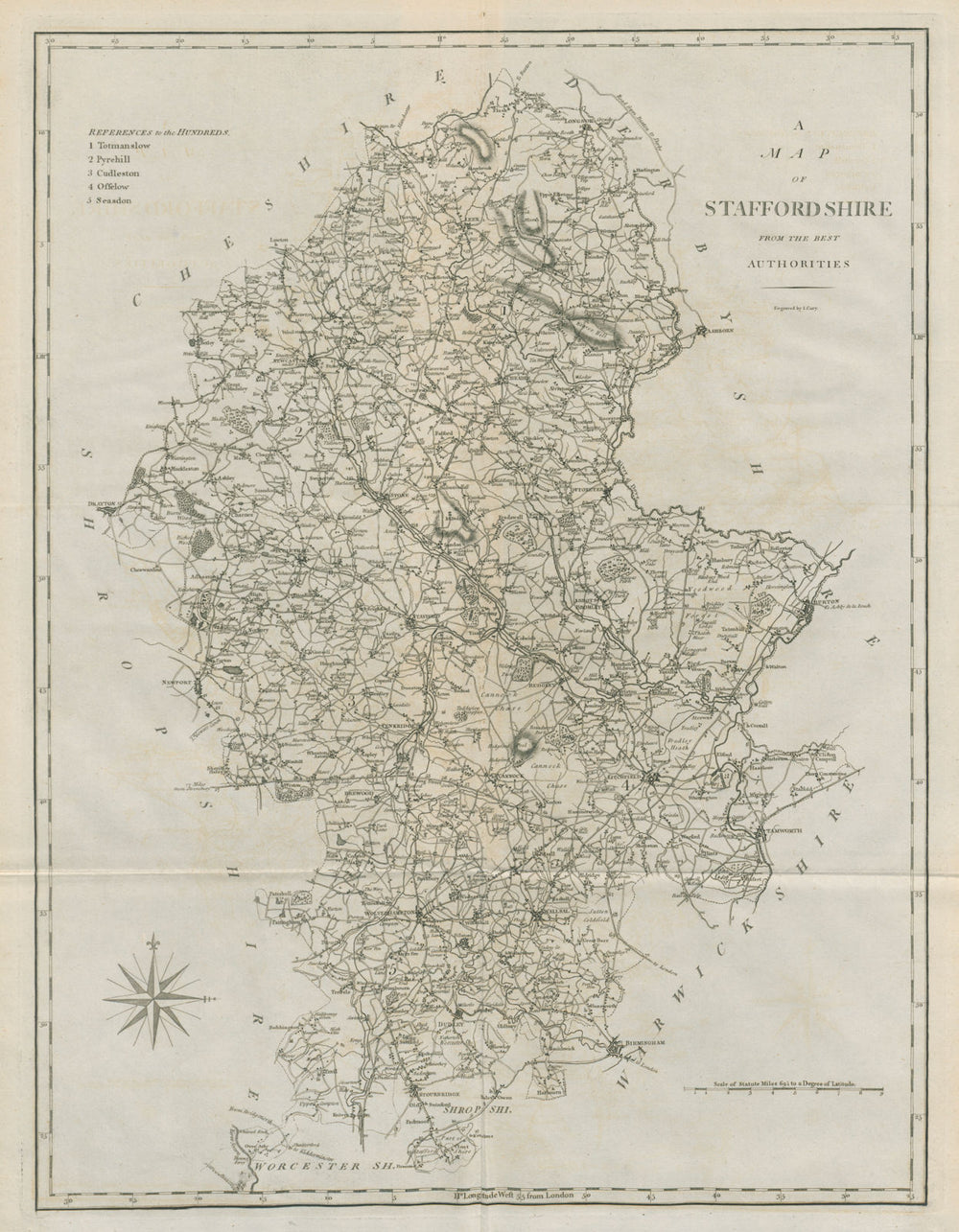 "A map of Staffordshire from the best authorities". County map. CARY 1789