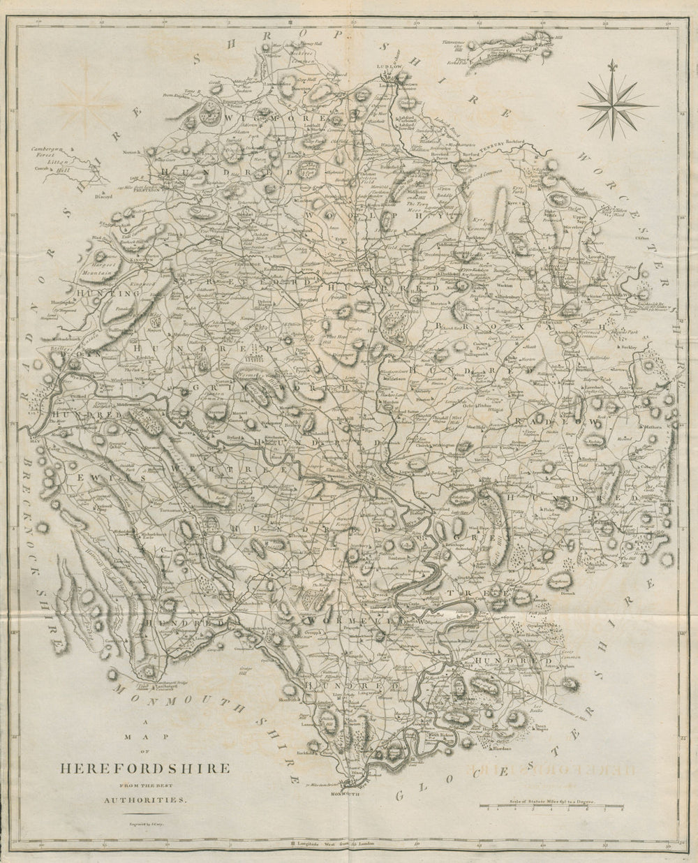 "A map of Herefordshire from the best authorities". County map. CARY 1789